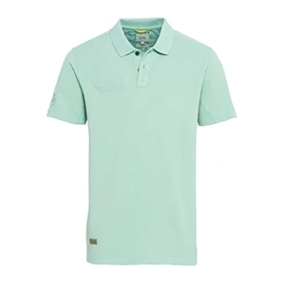 Afbeelding van Camel Active polo heren wijde fit poloshirt lichtblauw effen