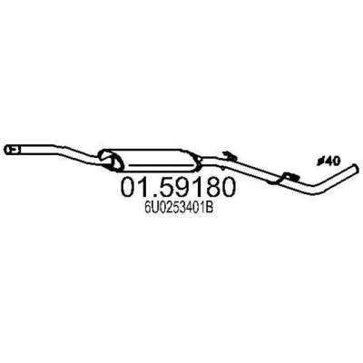 Afbeelding van MTS 01.59180 Middendemper 1415mm