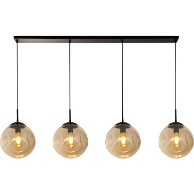 Afbeelding van Searchlight PUNCH Pendel Hanglamp 4 Lichts Metaal Zwart