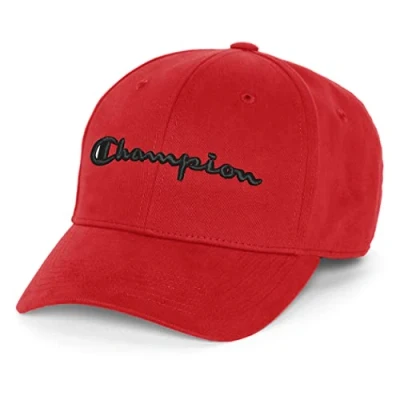 Afbeelding van Champion Herenmuts, klassieke katoenen keperstof, verstelbare lederen riem, pet baseballpet, Scarlet 3D Script, One size
