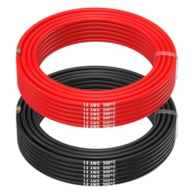 Afbeelding van MMOBIEL 14 AWG Siliconen Elektrische Draad Gauge (2,08mm²) Vertinde Koperkabel 2 Aparte Draden Rood &amp; Zwart Elk 10 m voor RC, Drones, 3D Printers, Batterijen, Luidsprekerdraden, Led Strips