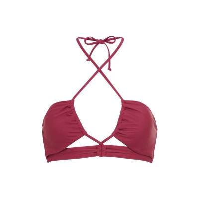 Afbeelding van Lascana LSCN BY Bandeau Bikinitop, Dames, Maat: 32xA/B, Dunkle beere