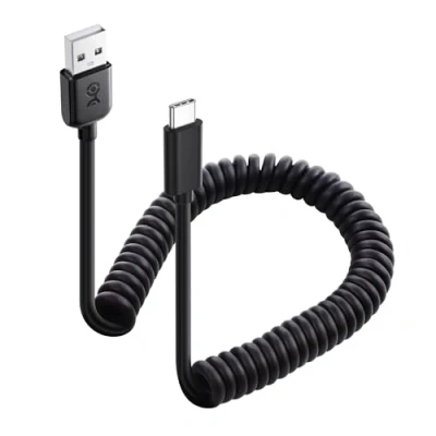 Afbeelding van Cable Matters USB naar C opgerolde kabel met 3A/15W snel opladen 1 4 voet, ondersteuning Apple CarPlay, Android Auto, A kabel, voor iPhone 15/15 Pro/15 Plus/15 Pro Max,