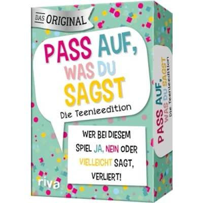 Afbeelding van Pass auf, was du sagst Die Teenieedition: Wer bei diesem Spiel &#039;Ja&#039;, &#039;Nein&#039; oder &#039;Vielleicht&#039; sagt, verliert! Das Original. perfekte Geschenk zum Geburtstag. Ab 12 Jahren