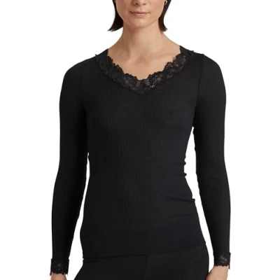 Afbeelding van Calida Silky WOOL Hemd, Dames, Maat: 40/42, Ws schwarz
