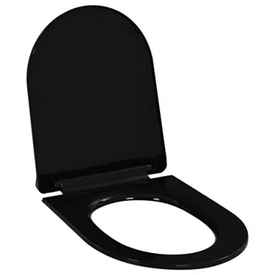 Afbeelding van vidaXL Toiletbril soft close met quick release ontwerp zwart