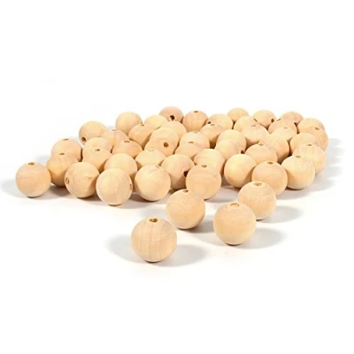 Afbeelding van Natuurlijke Loodvrije Ronde Houten Kralen Met Gat Voor DIY Sieraden Maken 20mm (50Pcs / Pack)