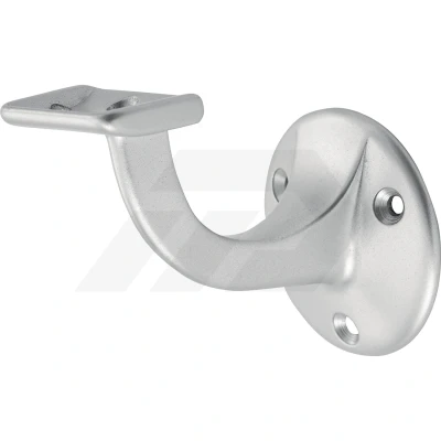 Afbeelding van Trapleuning houder zilver, vlak profiel, 65 mm, bout montage