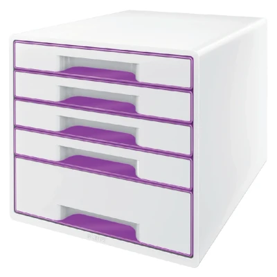 Afbeelding van Ladenblok Leitz WOW 5 laden wit/paars