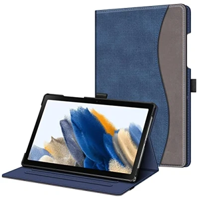 Afbeelding van FINTIE Hoesje voor Samsung Galaxy Tab A8 10,5 inch 2022 Model (SM X200/X205) Foliostandaard met meerdere kijkhoeken en zak, automatisch waken/slapen (denim indigo)