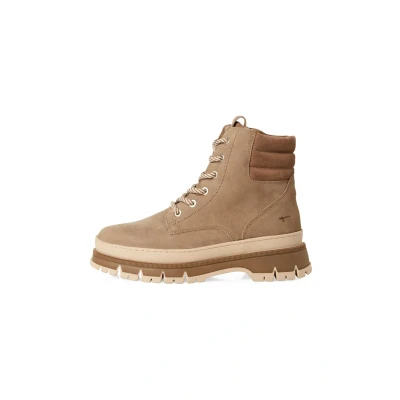 Afbeelding van Tamaris Elegante Removable SOCK Enkellaarsjes met plateauzool, Dames, Maat: 37, Taupe Schoenen