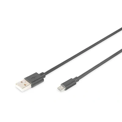 Afbeelding van DIGITUS USB 2.0 aansluitkabel 1.0 m A (St) naar Micro B 480 Mbit/s verbindingskabel Polybag Zwart