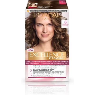 Afbeelding van 2x L&#039;Oréal Excellence Crème Permanente Crèmekleuring 6 Donkerblond