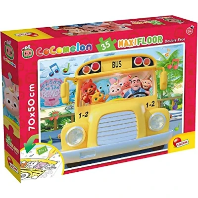 Afbeelding van COCOMELON vloerpuzzel Kleine avonturen 35 stukjes . Puzzel en kleurplaat Formaat 70x50