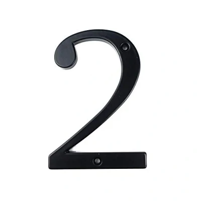 Afbeelding van HASWARE Huisnummerbord 4 inch (10 cm) Moderne Deurnummers Bewegwijzering Plaque Straat Huisadres Cijfers Zinklegering (2, Zwart)