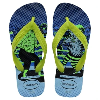 Afbeelding van Havaianas Kids Top Fun Flip Flop, Lavendel Blauw/Citroengroen, 10/11 UK Kind, Blauw Citroen Groen, Child