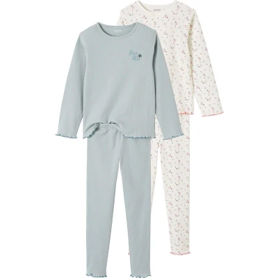Afbeelding van Vertbaudet Set van 2 meisjespyjama&#039;s ribtricot
