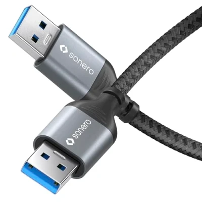 Afbeelding van Sonero® USB A naar datakabel, aansluitkabel, kabel type A, 3.0, 5 GB/s, ruimtegrijs/zwart, 1,50 m