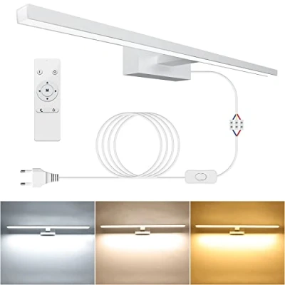Afbeelding van NIORSUN Led spiegellamp voor badkamer, 18 W, 80 cm, 1800 lumen, gratis dimmen 3000 K 6000 K, wandlamp badkamer met afstandsbediening, IP44, badkamerlamp, 800 mm