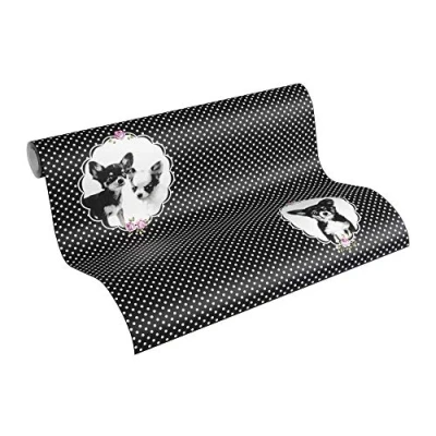 Afbeelding van AS Creation Little Stars 35851 2 Zwart / Paars