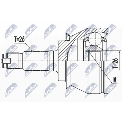 Afbeelding van Homokineet reparatie set, aandrijfas NTY NPZ BM 020