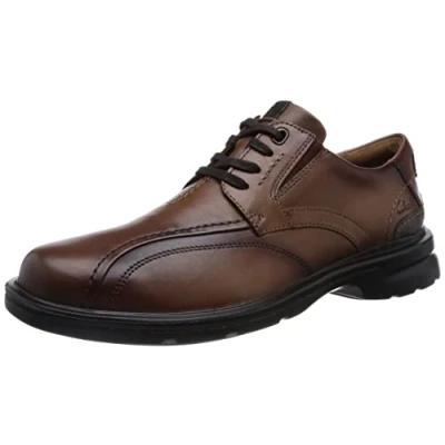 Afbeelding van Clarks Heren Gessler Lace Oxford, Dark Tan Lea, 42 EU, EU