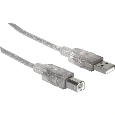 Afbeelding van Manhattan USB kabel 2.0 A stekker, B stekker 3.00 m Zilver 340458