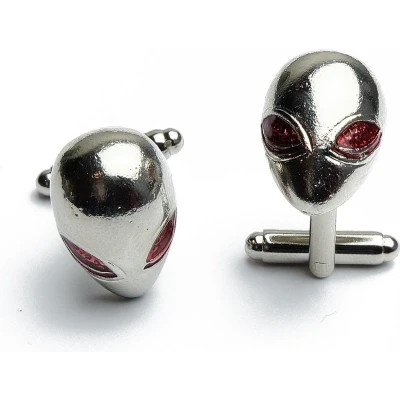 Afbeelding van Manchetknopen Alien Zilver met Rode Ogen