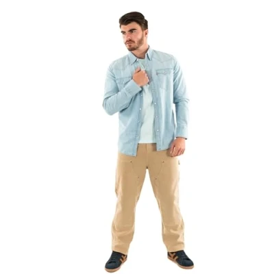Afbeelding van Levi&#039;s Barstow Western Standard Overhemd, Heren, Maat: Small, Burnett light chambray