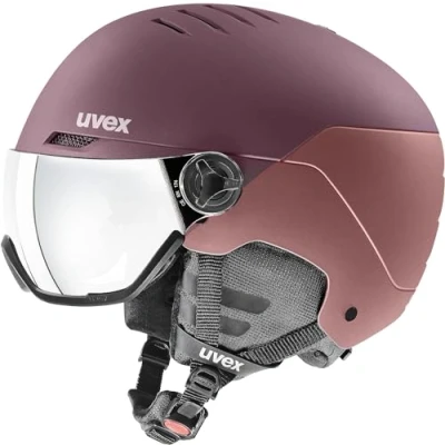 Afbeelding van uvex wanted visor skihelm voor dames en heren met vizier individueel passysteem bramble antique rose matt 54 58 cm