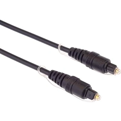 Afbeelding van PremiumCord Toslink optische audiokabel 0,5 m, plug on stekker, digitale kabel voor stereo hifi stabiele tv, HQ audio, gesoldeerd, kleur zwart