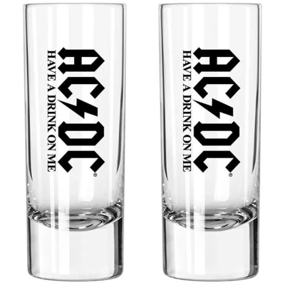 Afbeelding van AC/DC Have A Drink On Me Shotglazenset transparant glas Alcohol, Band merch, Bands