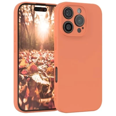Afbeelding van EAZY Case Silicone voor iPhone 16 Pro Zacht Schokbestendig Mobiel Telefoon Hoesje Beschermend Geval met Camera Bescherming Dun Premium Cover TPU Bumper in Oranje