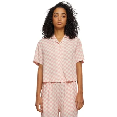 Afbeelding van Urban Classics Overhemdblouse, Dames, Maat: 5XL, Lemonadepinkcheck