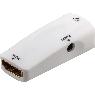 Afbeelding van HDMI naar VGA + 3,5mm Jack adapter met HDCP compact / wit