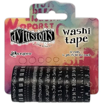 Afbeelding van Ranger Dylusions 1/4 Washi 12rl 6 yrd Black DYA78678 Dyan Reaveley (02 22)