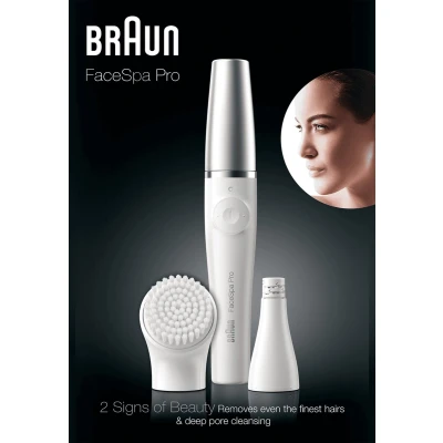 Afbeelding van Braun FaceSpa PRO 910 2in1 Gezichtsepilator en Reinigingsborstel Wit