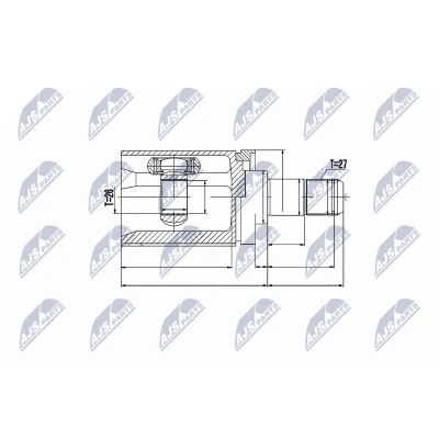 Afbeelding van Homokineet reparatie set, aandrijfas NTY NPW BM 017
