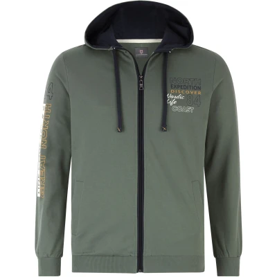 Afbeelding van Jan Vanderstorm sweatvest RODERICH Plus Size met contrastbies