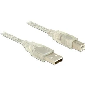 Afbeelding van Delock kabel USB 2.0 Type A male &gt; B 2 m transparant