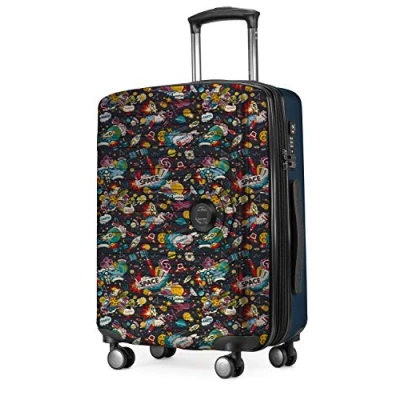 Afbeelding van HAUPTSTADTKOFFER Mitte handbagage 55x40x23, TSA, 4 wielen, reiskoffer, koffer met harde schaal, rolkoffer, handbagagekoffer, RUIMTE Zwart
