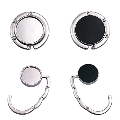 Afbeelding van Aidqxbaoer 2x Bureautashaak Opvouwbare aluminium tassenhanger met antigrafie Bureautashanger max. 3 kg Zilver