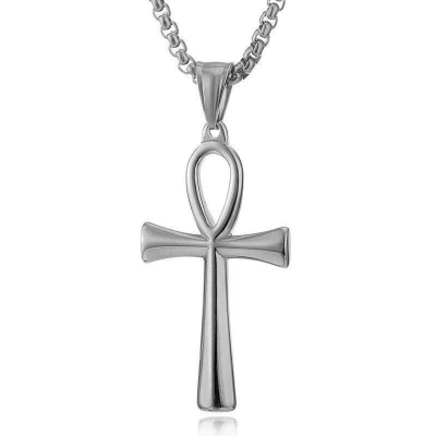 Afbeelding van Ketting met Sierlijk Kruisje Zilver Kleurig Kettingen Heren Dames Cadeau voor Man Mannen Cadeautjes