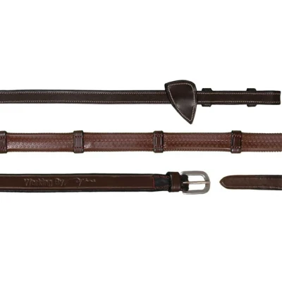 Afbeelding van Dy on 1/2 (13mm) Rubber Reins 7 loops Working coll. Brown Maat Full