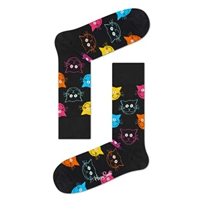 Afbeelding van Happy socks Sokken Cat Sock Zwart patroon Maat 41/46
