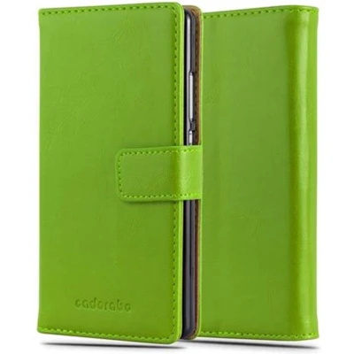 Afbeelding van Cadorabo Hoesje geschikt voor Huawei P8 in GRAS GROEN Beschermhoes met magnetische sluiting, standfunctie en kaartvakje Book Case Cover Etui