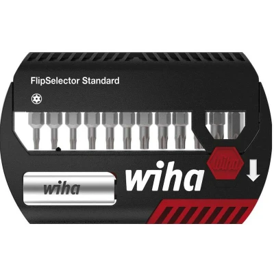 Afbeelding van Wiha Bitset FlipSelector Standard 25 mm TORX® Tamper Resistant (met boring) 14 delig 1/4&quot; C6,3 39037