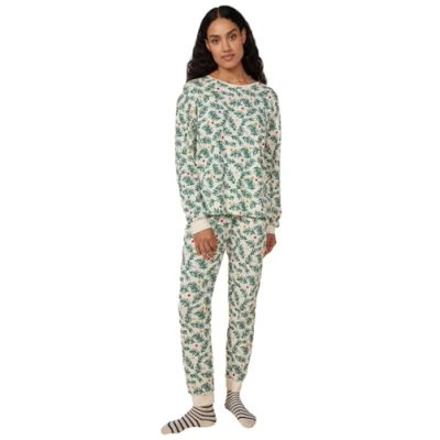 Afbeelding van Petit Bateau Pyjama met lange mouwen voor dames, Avalanche/Multico, XS, Lawine/Multico, XS