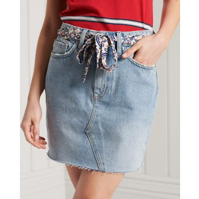 Afbeelding van Superdry Denim Minirok Dames Maat 26 (Taille)