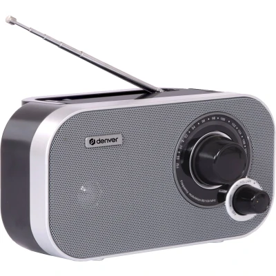 Afbeelding van Denver FM Radio Retro Werkt op batterij of netstroom Keukenradio Draagbare TR51 Grijs